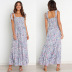 sling backless lace-up strech slim floral dress NSJRM131522