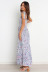 sling backless lace-up strech slim floral dress NSJRM131522