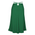 Falda de satén de color sólido simple delgada de cintura media-Multicolor NSLDY131546