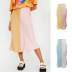 long slim high waist color matching satin skirt NSLDY131547