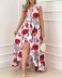 print/solid color deep V sleeveless lace-up ruffle dress NSHM131550