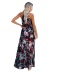 sleeveless large swing slit long flower print dress NSHM131551