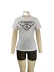 printing short-sleeved round neck T-shirt and solid color see-through shorts two-piece set NSSD131558