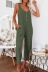 Button Solid Color sleeveless loose pocket Jumpsuit  NSJRM131572
