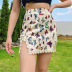 lace edge butterfly print slit high waist skirt NSXE131581