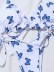 butterfly print cross sling backless lace-up bikini two-piece set NSFPP131584