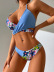 hanging neck wrap chest backless floral bikini two-piece set NSFPP131585