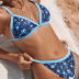 print cross sling wrap chest bikini two-piece set NSFPP131587