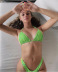 conjunto de dos piezas de bikini a cuadros cruzado en el pecho con cordones y cuello colgante sin espalda NSCSY131594