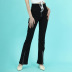 zipper solid color high-waist slim flared trousers NSSFN131598