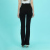 zipper solid color high-waist slim flared trousers NSSFN131598