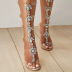 transparent one-word belt buckle rhinestone high-heeled sandals NSGXL131614