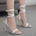 one-word belt buckle solid color stiletto sandals NSGXL131617