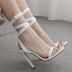 one-word belt buckle solid color stiletto sandals NSGXL131617