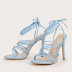 open toe cross strap round toe high-heel sandals NSGXL131619