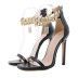 one-word buckle square head chain high-heel sandals NSGXL131624