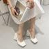 square head casual thick high-heel solid color slipper NSGXL131626