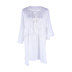 flared sleeve lace-up loose solid color Chiffon beach outdoor cover-up NSMUX131636