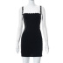 Sling Slim low-cut backless solid color Dress NSHLJ131641