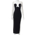 Tube Top Slim Side slit backless solid color Dress NSHLJ131645