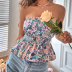 tube top backless slim floral vest NSYID130184