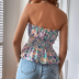 tube top backless slim floral vest NSYID130184