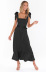 sling backless slim lace-up slit solid color dress NSMID131697