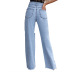 pantalones de mezclilla holgados con cintura alta y abertura en la pernera ancha NSJM131706