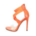 snake pattern/solid color round toe transparent word high heel sandals NSYBJ131739