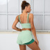 high waist hip-lifting high-elastic backless hit color bra and shorts yoga set NSNS131743