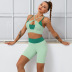 wrap chest high waist sling hip-lifting high-elastic color matching bra and shorts yoga suit NSNS131744