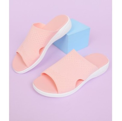 One-word Hollow Open Toe Casual Flat Slippers NSYBJ131735