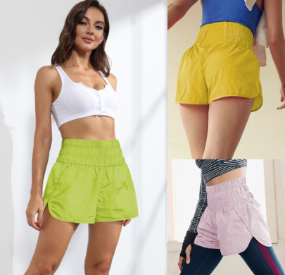 Solid Color Strech Waist Loose Sports Casual Shorts-Multicolor NSMID131696