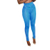pantalones transparentes ajustados de cintura alta de color liso NSMX131794