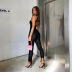 backless sleeveless U-neck slim hollow solid color jumpsuit NSMX131798
