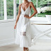 sling backless v neck hollow solid color beach outdoor cover-up NSMUX131840