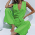 v neck sleeveless high waist wide-leg solid color vest and pant set NSSQS131880