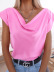 Sleeveless low-cut slim Commuter solid color Silk top NSPPF131997