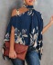 Print slit-sleeve loose off-shoulder top (Multicolor) NSPPF131996