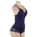 plus size suspender backless stitching solid color lace one-piece underwear NSOYM131902