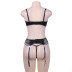 plus size sling wrap chest backless see-through garter underwear set NSOYM131906