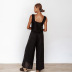square collar sling loose wide-leg solid color vest and pants set NSSQS131915