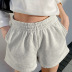 high waist loose casual straight solid color shorts NSSQS131929