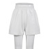 pantalones cortos rectos casuales sueltos de cintura alta de color sólido NSSQS131929