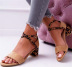 open toe one word round toe leopard print high heel sandals NSYBJ131942
