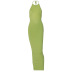 slim backless lace-up hanging neck solid color dress NSHTL131965