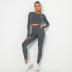Long Sleeve round neck high waist hip-lifting high-elastic solid color top and Pants yoga Set-Multicolor NSNS131990