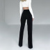slit high waist slim solid color trousers NSSQS132001
