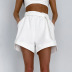 irregular loose high waist solid color shorts NSSQS132011