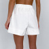 pantalones cortos irregulares sueltos de cintura alta de color sólido NSSQS132011
